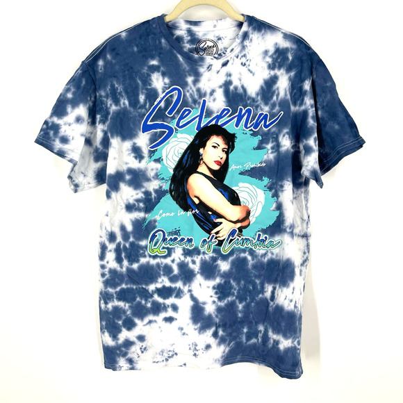 Selena Queen Of Cumbia Portrait Tie Dye T-Shirt Blue Size Large NWOT - Picture 11 of 11